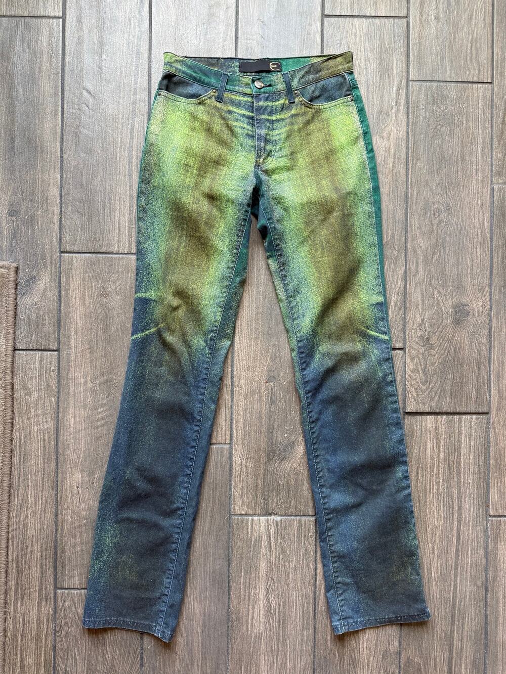 Roberto Cavalli Green Acid Wash Jeans 27"